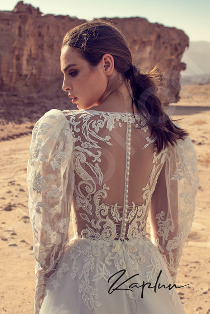 Arhelia Full back A-line Long sleeve Wedding Dress 7