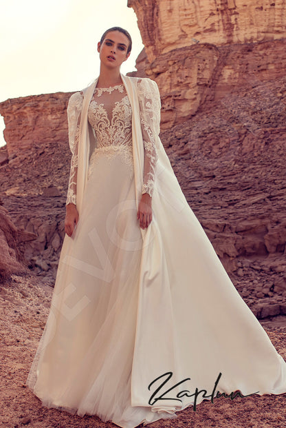 Arhelia Full back A-line Long sleeve Wedding Dress 2
