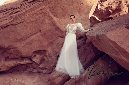 Arhelia Full back A-line Long sleeve Wedding Dress 9