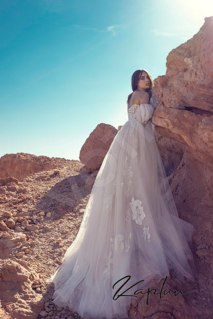 Kaya Open back A-line Detachable sleeves Wedding Dress 6