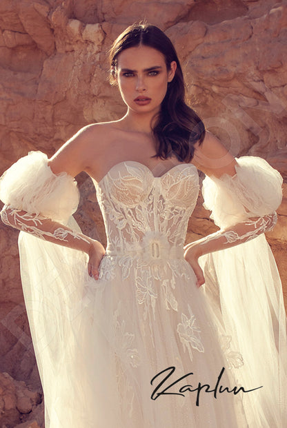 Kaya Open back A-line Detachable sleeves Wedding Dress 8