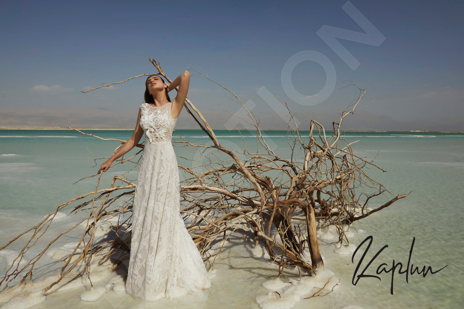 Mariota A-line Jewel Vanilla Milk Wedding dress