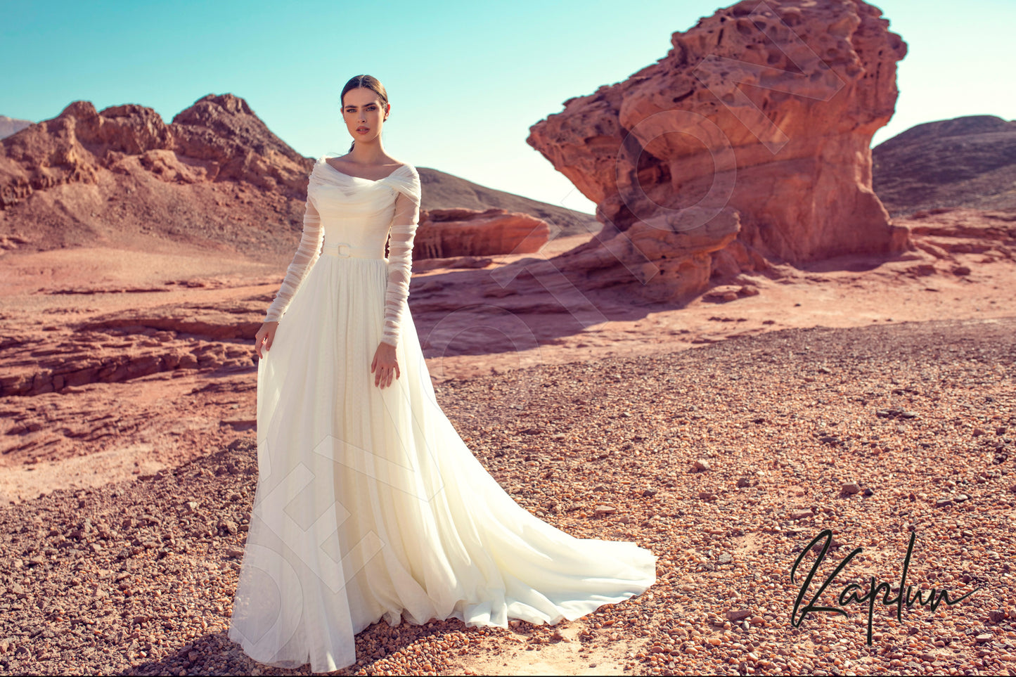 Penelopa Full back A-line Long sleeve Wedding Dress 7