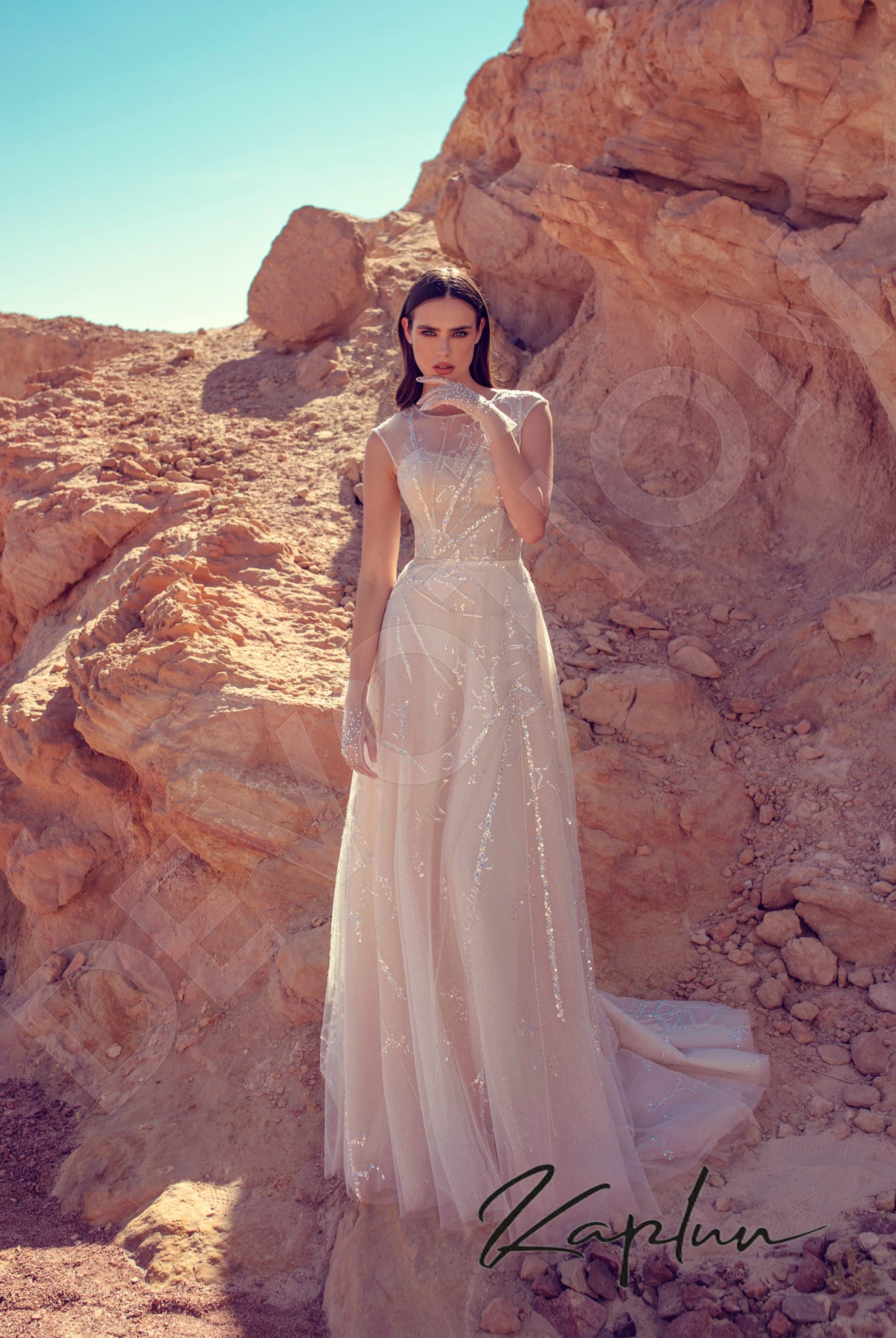 Venera A-line Jewel Vanilla Wedding dress