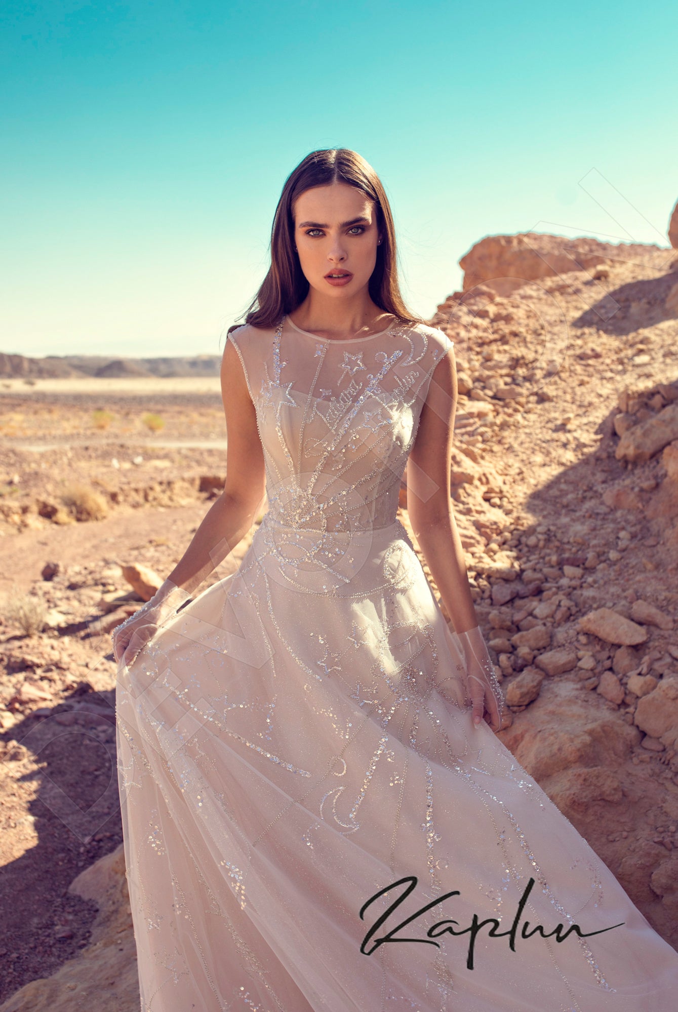 Venera A-line Jewel Vanilla Wedding dress