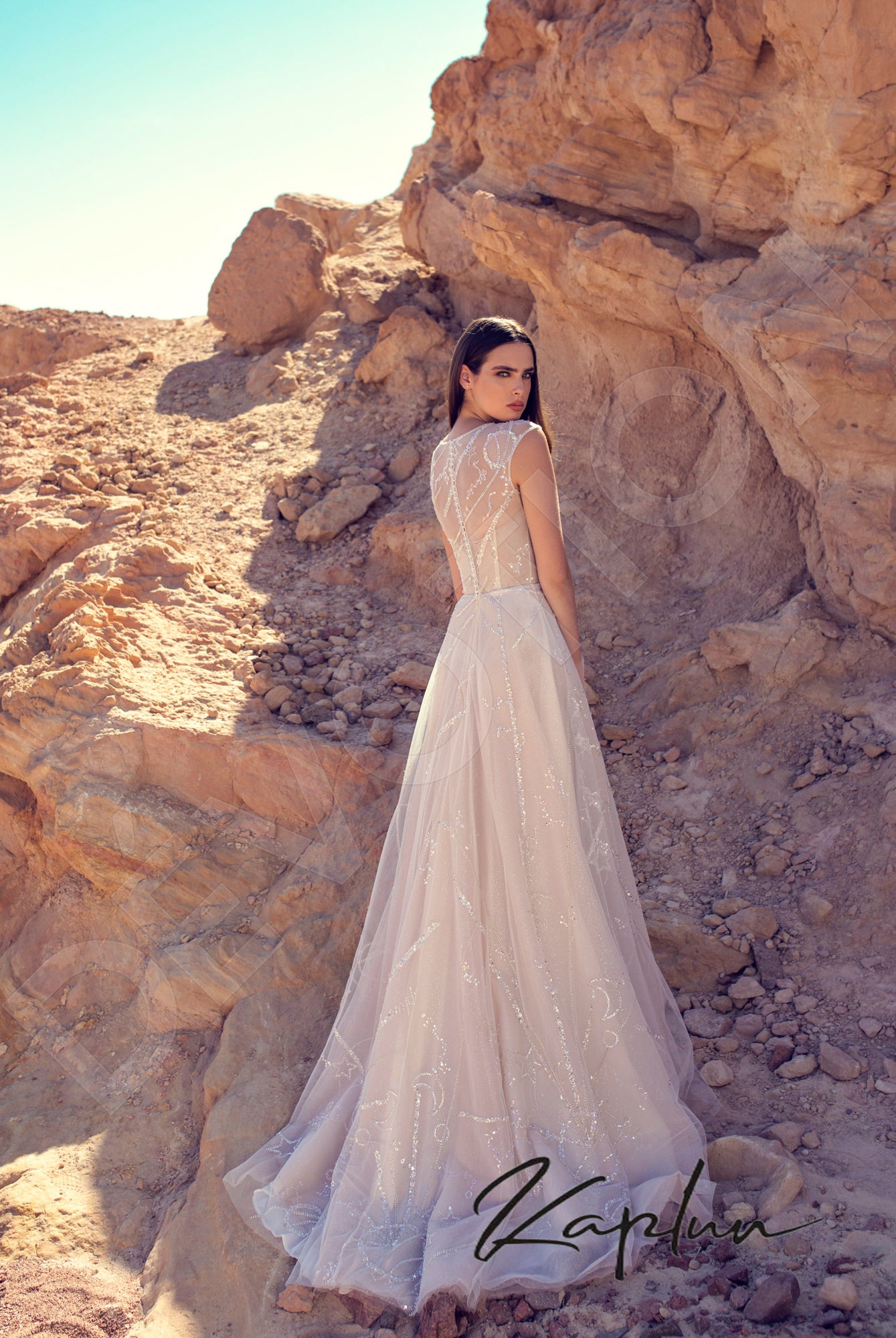 Venera Full back A-line Sleeveless Wedding Dress Back