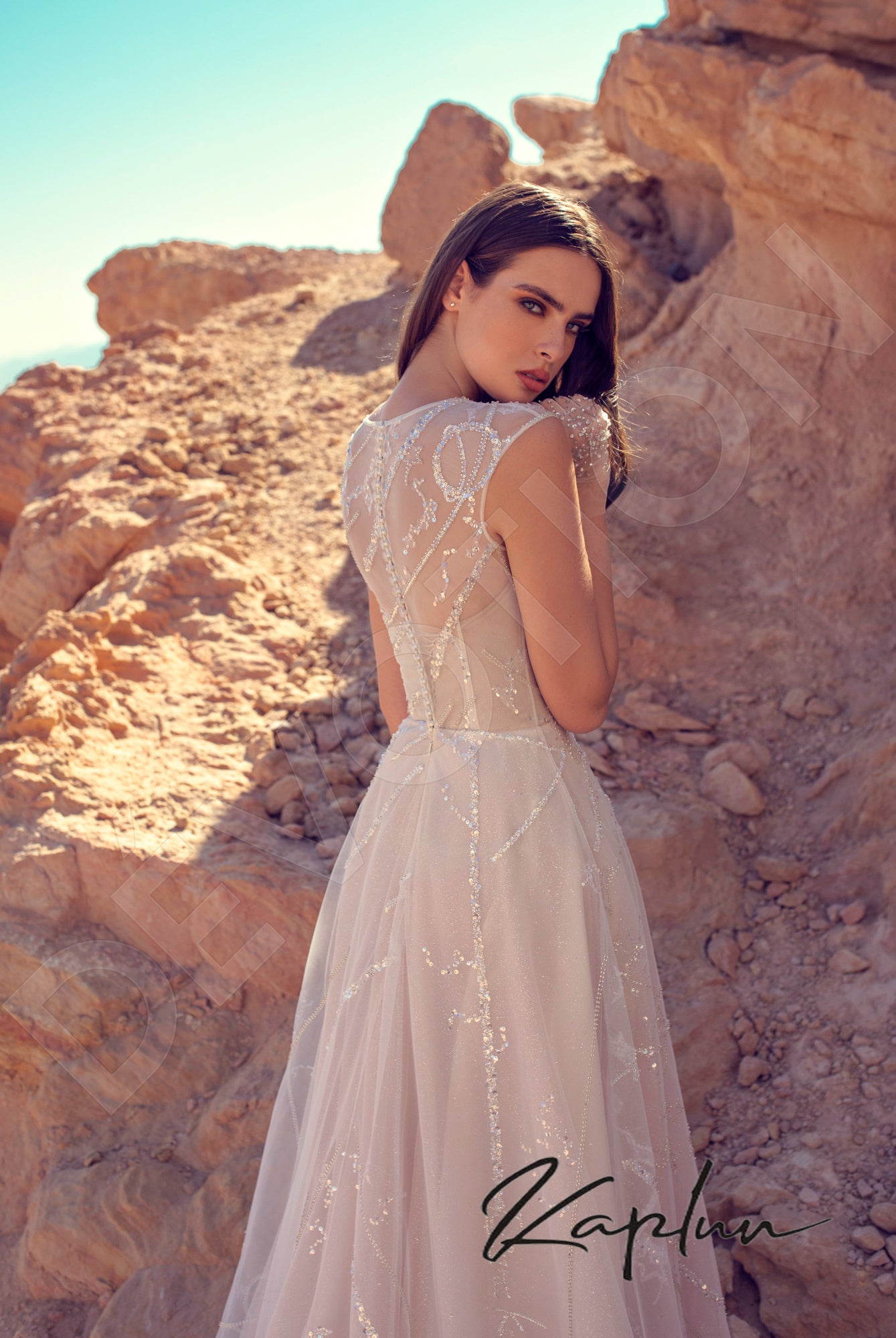 Venera Full back A-line Sleeveless Wedding Dress 3