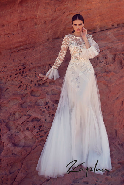 Vivara Full back A-line Long sleeve Wedding Dress 3