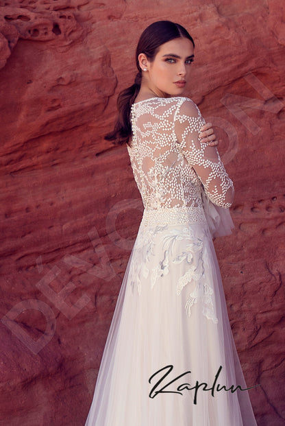 Vivara Full back A-line Long sleeve Wedding Dress 9