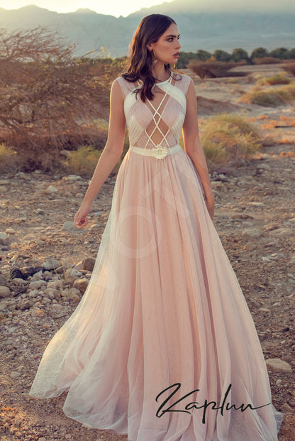Altaira Full back A-line Sleeveless Wedding Dress Front