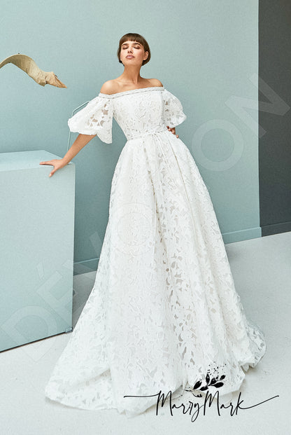 Calista Full back A-line Half sleeve Wedding Dress 5
