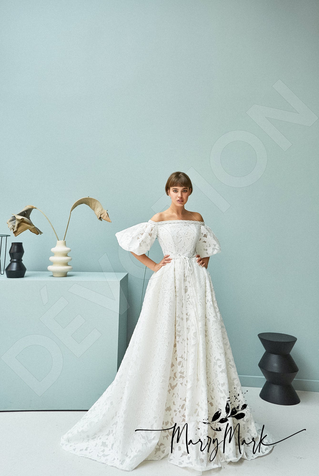 Calista Full back A-line Half sleeve Wedding Dress 8