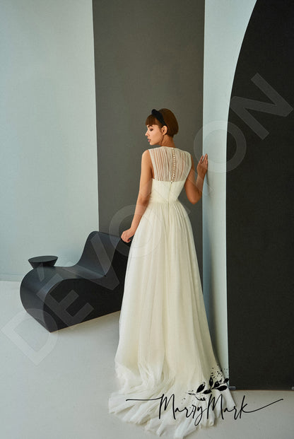 Elma Full back A-line Sleeveless Wedding Dress Back