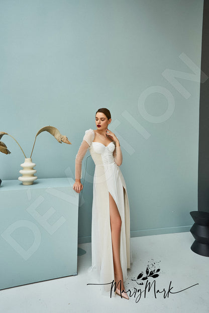 Lauta Open back A-line Long sleeve Wedding Dress 9