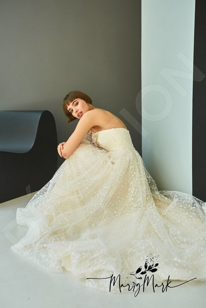 Lisma Open back A-line Strapless Wedding Dress Back