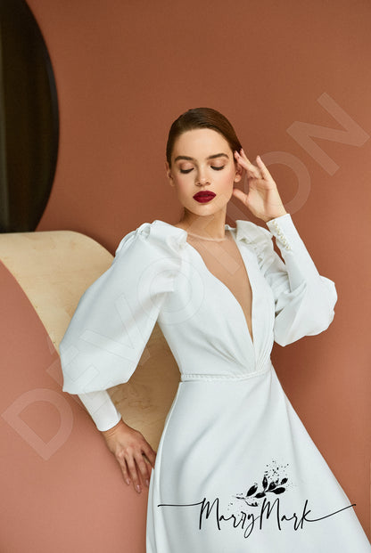 Maltina Full back A-line Long sleeve Wedding Dress 2
