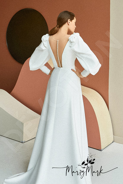 Maltina Full back A-line Long sleeve Wedding Dress 4