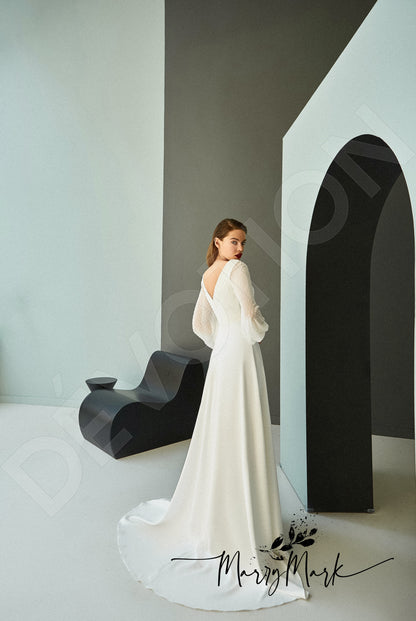 Sivilin Open back A-line Long sleeve Wedding Dress 5