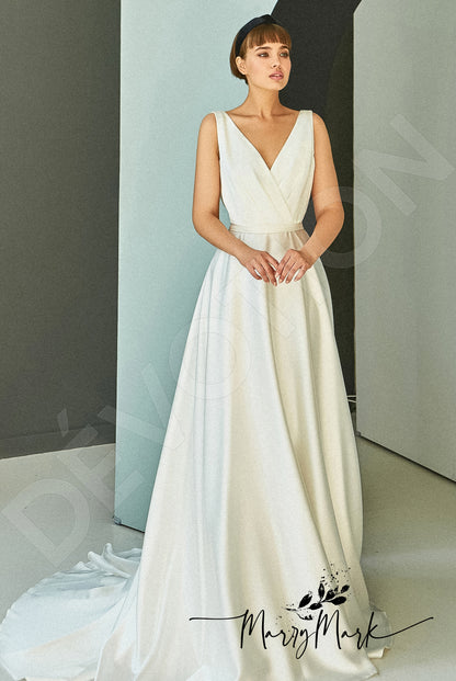 Vilda Open back A-line Straps Wedding Dress Front