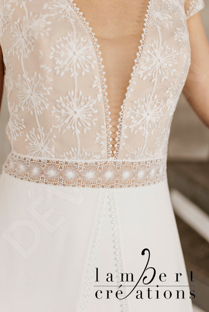 Appalaches Open back A-line Short/ Cap sleeve Wedding Dress 7