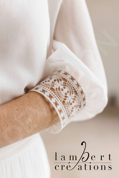 Aurore Open back A-line Long sleeve Wedding Dress 6