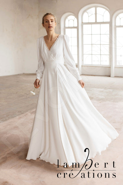 Cosmos Full back A-line Long sleeve Wedding Dress 7