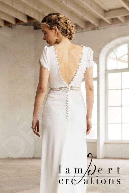 Embruns Open back A-line Short/ Cap sleeve Wedding Dress 4