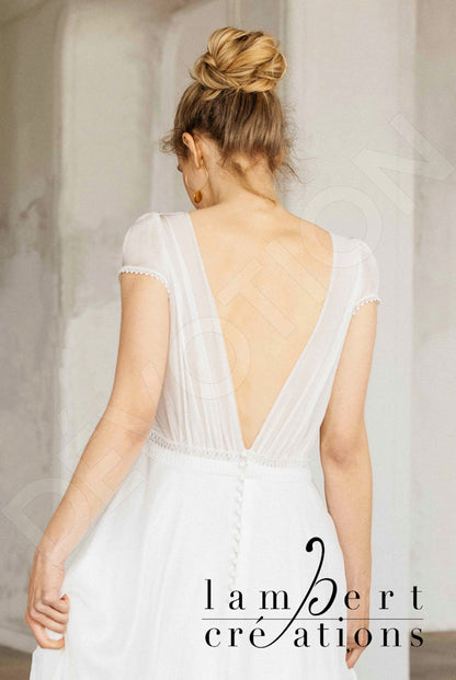 Envol Open back A-line Short/ Cap sleeve Wedding Dress 7