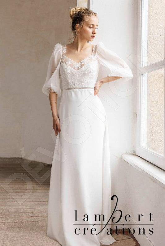 Etoile A-line Queen Anne Ivory Wedding dress