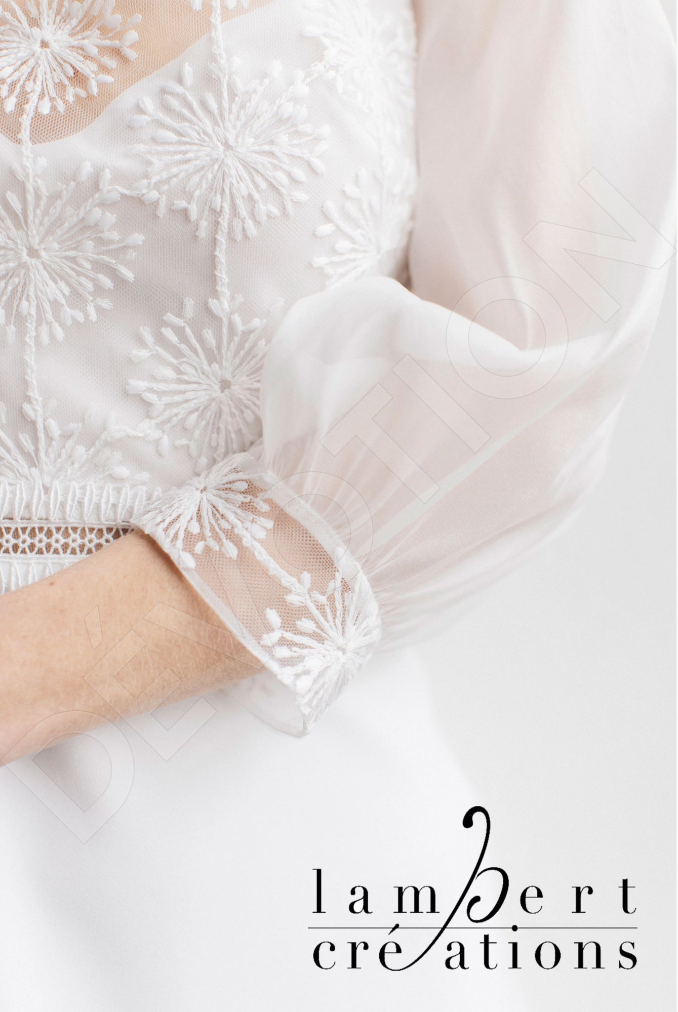Etoile Open back A-line 3/4 sleeve Wedding Dress 5