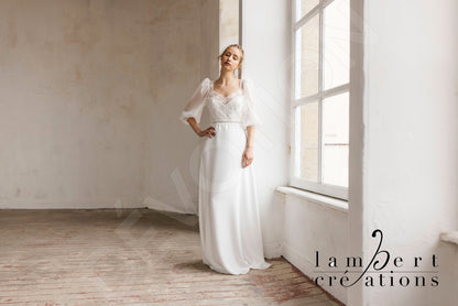 Etoile Open back A-line 3/4 sleeve Wedding Dress 7