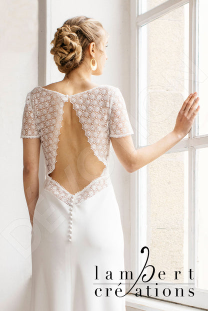 Infini Open back A-line Short/ Cap sleeve Wedding Dress 6