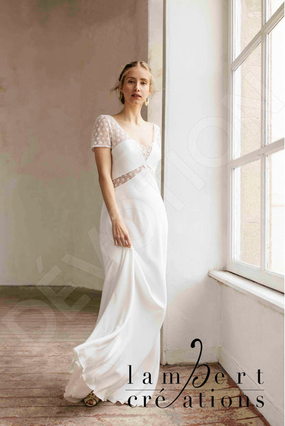 Infini Open back A-line Short/ Cap sleeve Wedding Dress 8