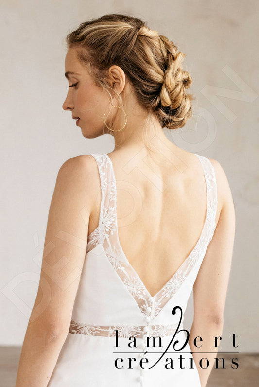 Lagune A-line V-neck Ivory Wedding dress