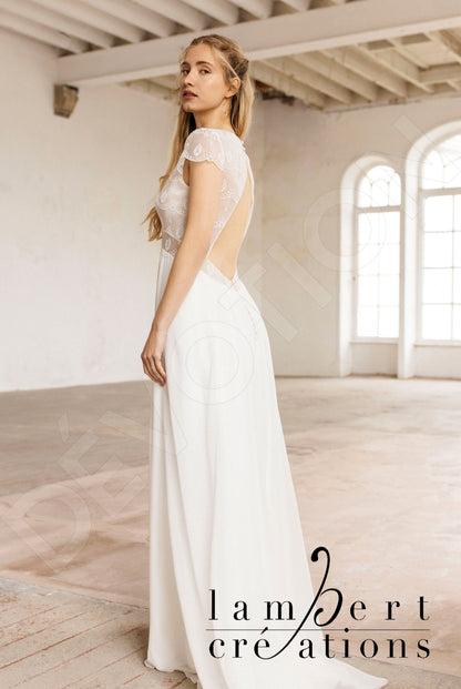 Nymphe Open back A-line Short/ Cap sleeve Wedding Dress 5