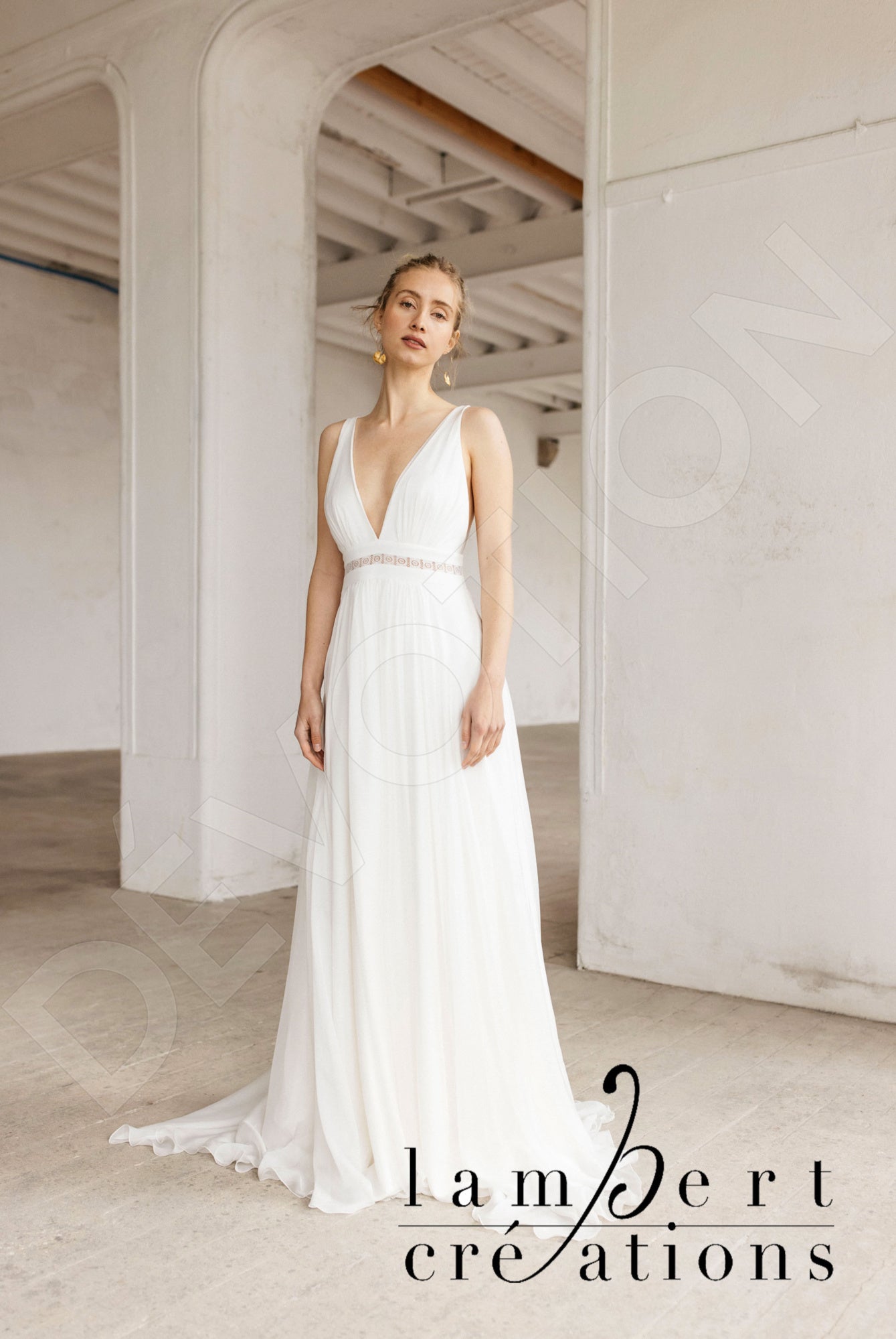 Océan A-line V-neck Ivory Wedding dress