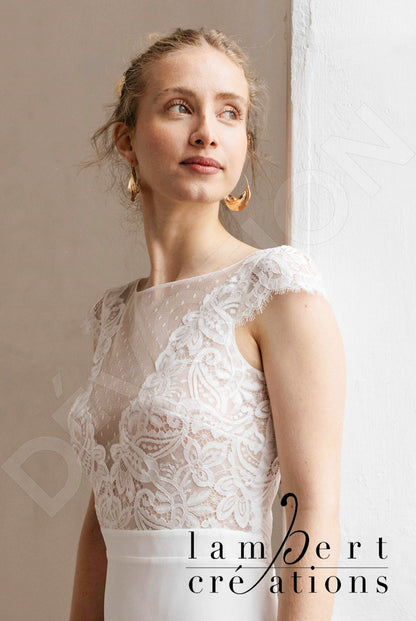 Odyssée Full back A-line Short/ Cap sleeve Wedding Dress 2
