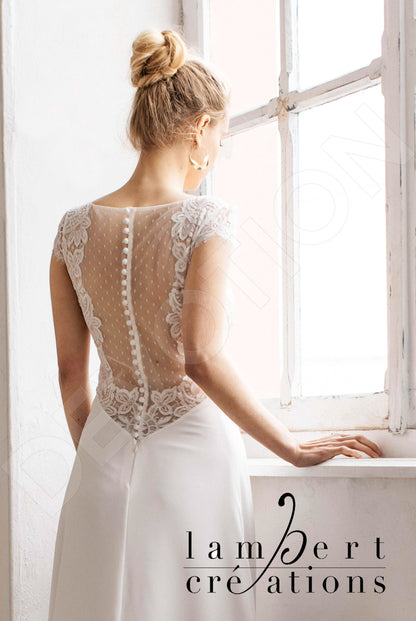 Odyssée Full back A-line Short/ Cap sleeve Wedding Dress 3