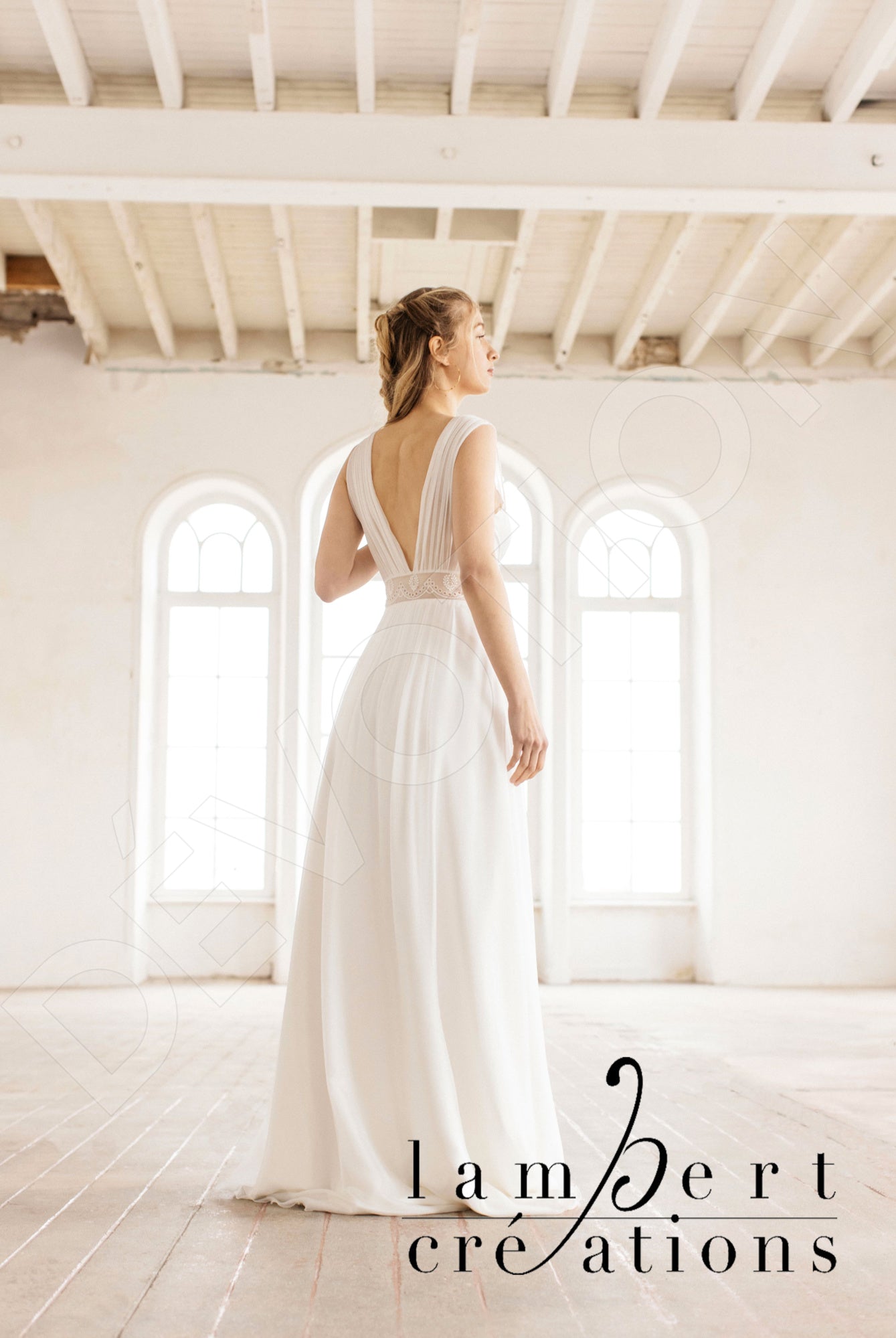 Oural Open back A-line Sleeveless Wedding Dress Back