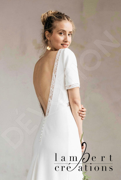 Sierra Open back A-line Short/ Cap sleeve Wedding Dress 6
