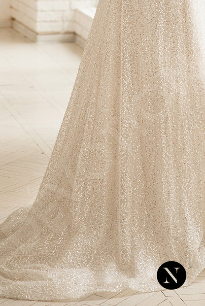 Elliena Open back A-line Long sleeve Wedding Dress 6