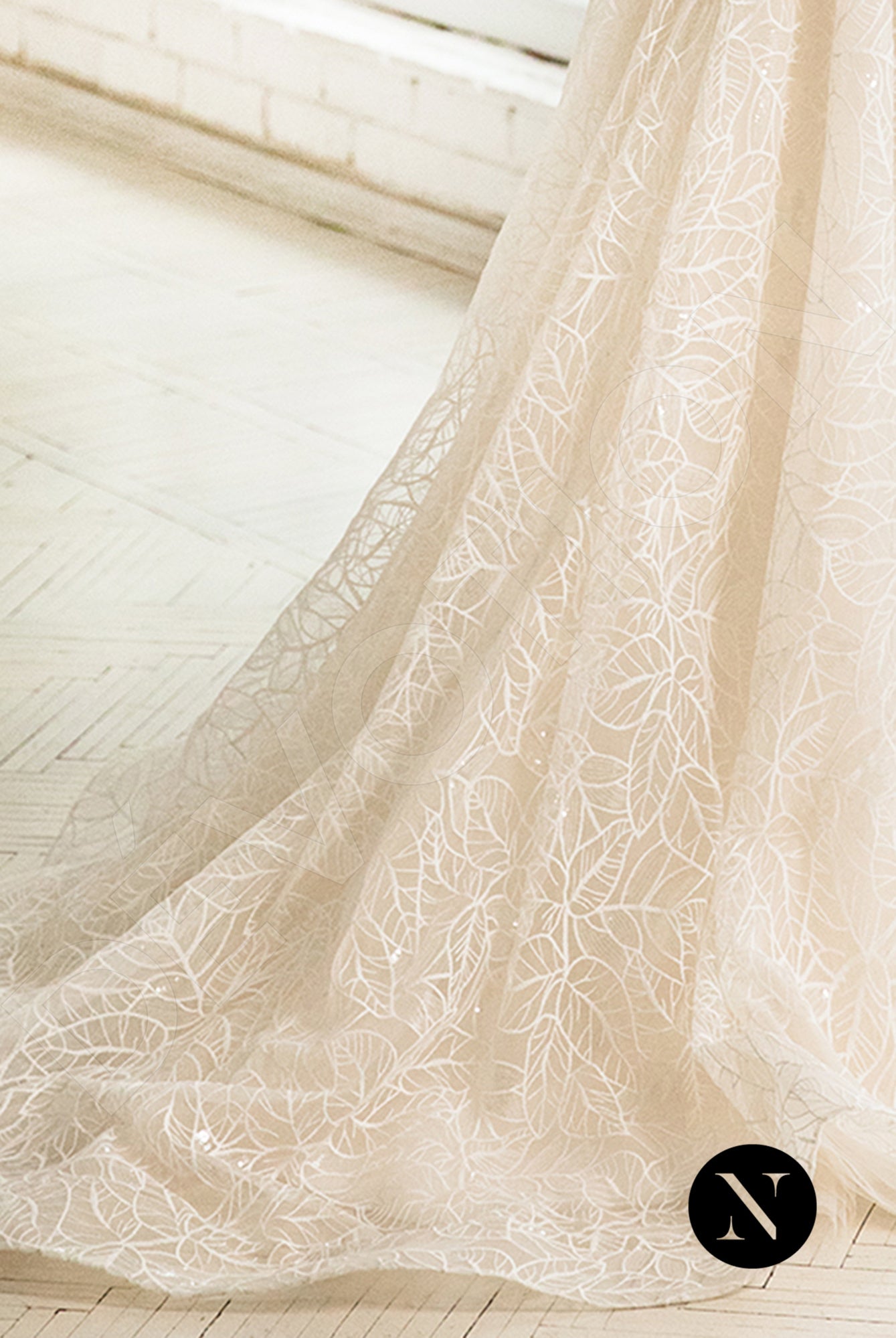 Gio Open back A-line Detachable sleeves Wedding Dress 11