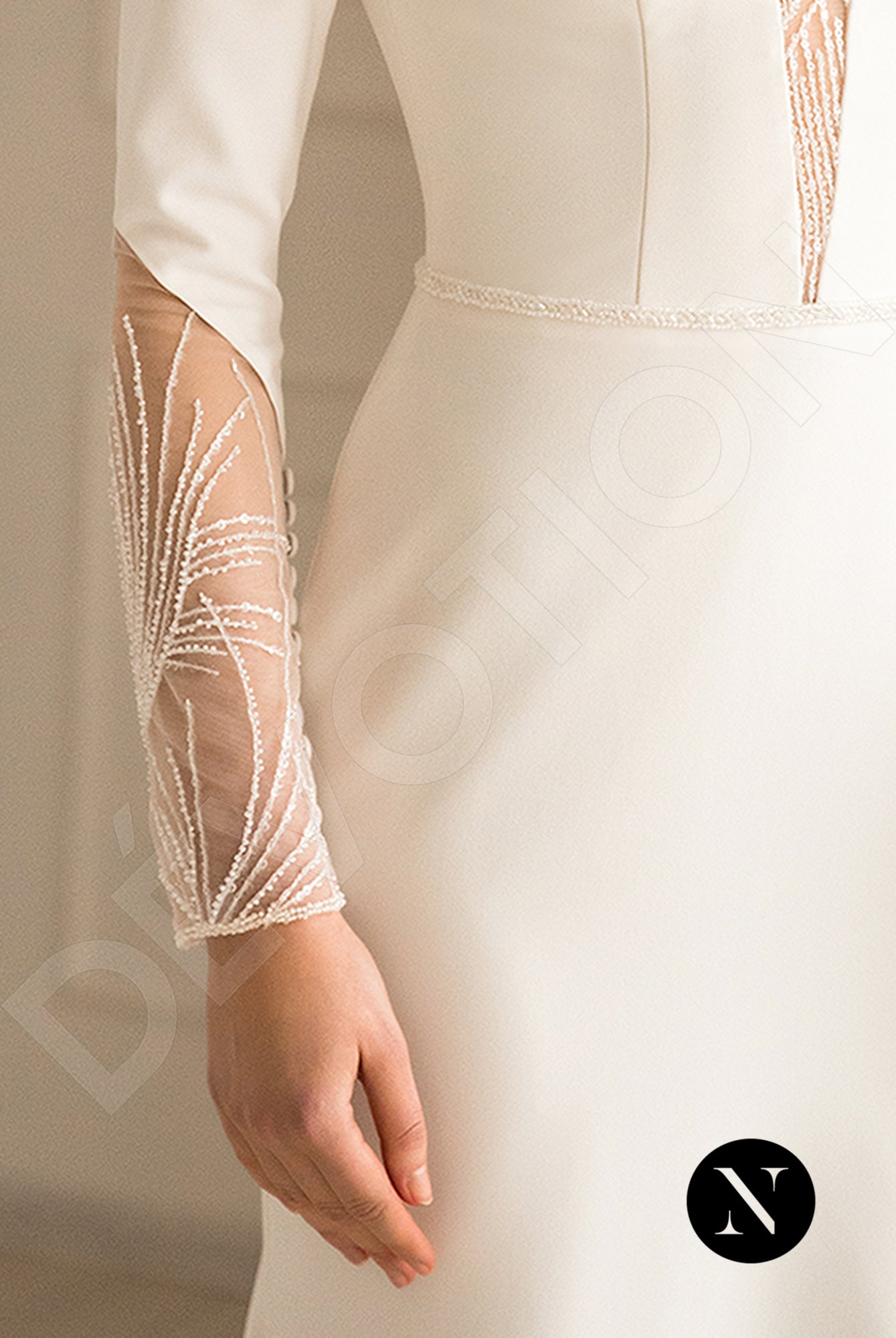 Jade Full back Trumpet/Mermaid Long sleeve Wedding Dress 6