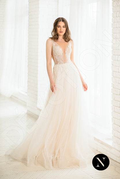 Lessie Open back A-line Sleeveless Wedding Dress 5