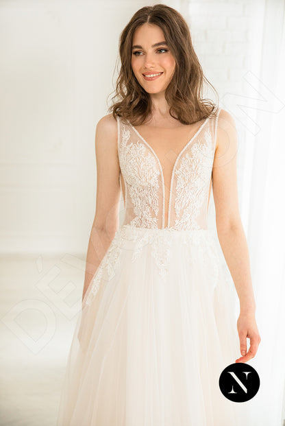 Lessie Open back A-line Sleeveless Wedding Dress 2