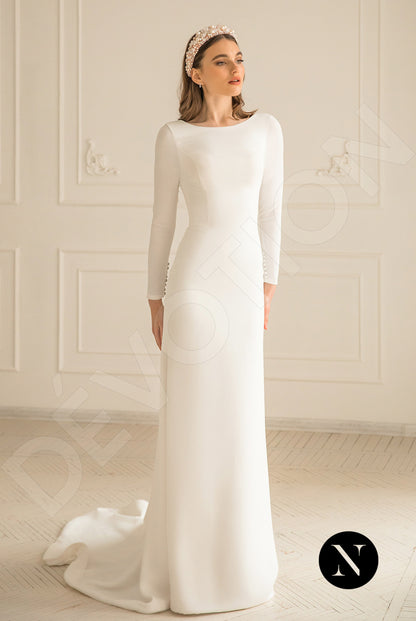 Petal Full back Trumpet/Mermaid Long sleeve Wedding Dress Front