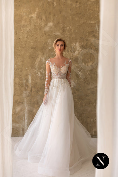 Aimee Full back A-line Long sleeve Wedding Dress 6