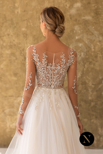 Aimee Full back A-line Long sleeve Wedding Dress 3