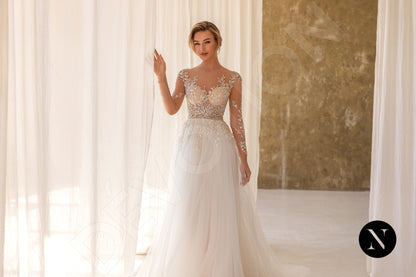 Aimee Full back A-line Long sleeve Wedding Dress 4