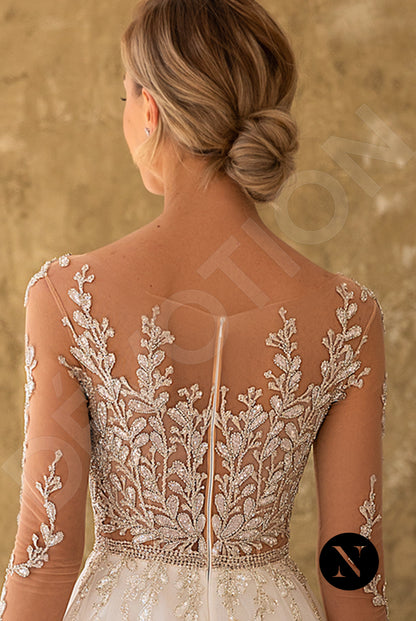 Aimee Full back A-line Long sleeve Wedding Dress 7